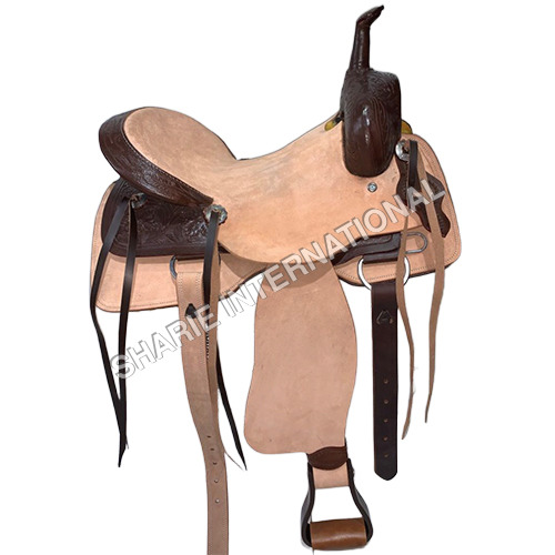 SI-1227 Roughout Leather Western Saddle