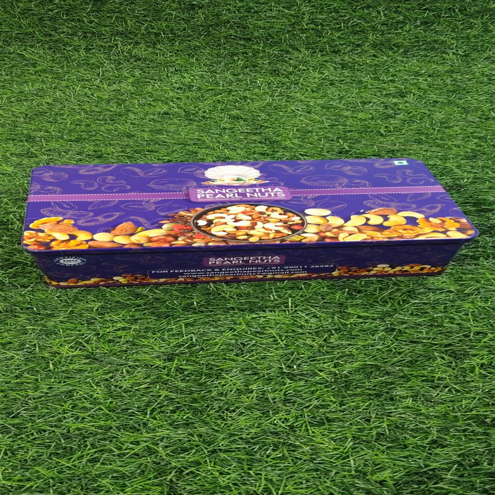 Dry Fruit Pack Tin Container - Color: Multicolor