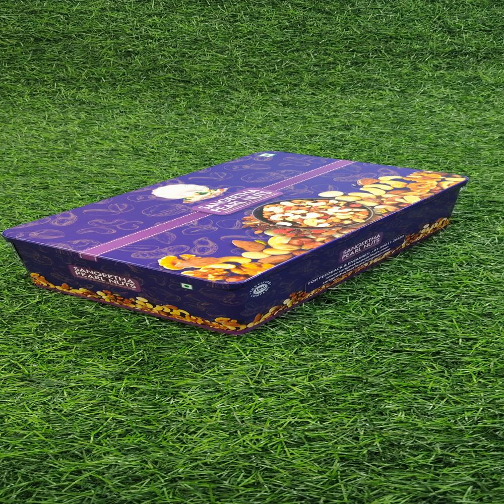 Dry Fruit Pack Tin Container - Color: Multicolor