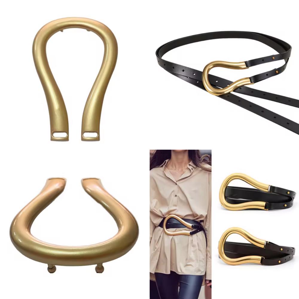 Gold Womens Fashionable Waist Belt - Belt Material: Leather