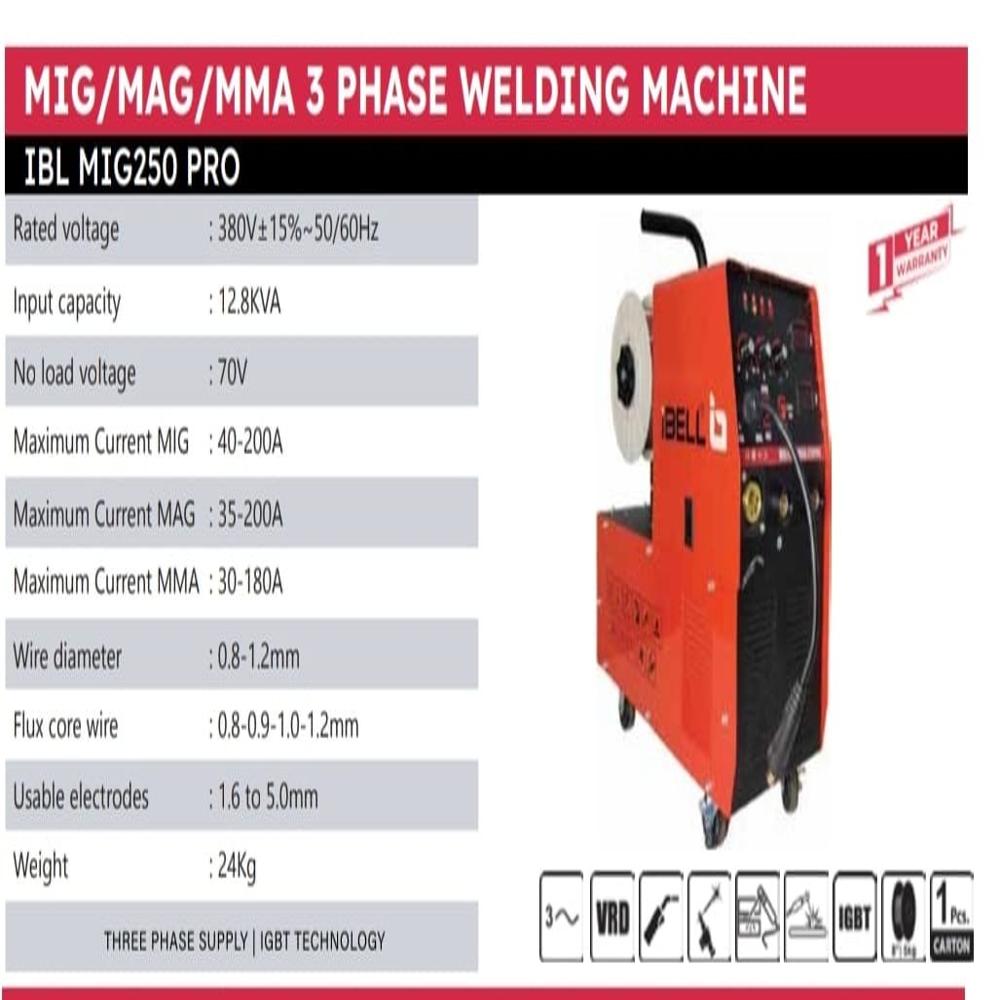 Mig250 Pro Welding Machine - Frequency: 50 Hertz (Hz)
