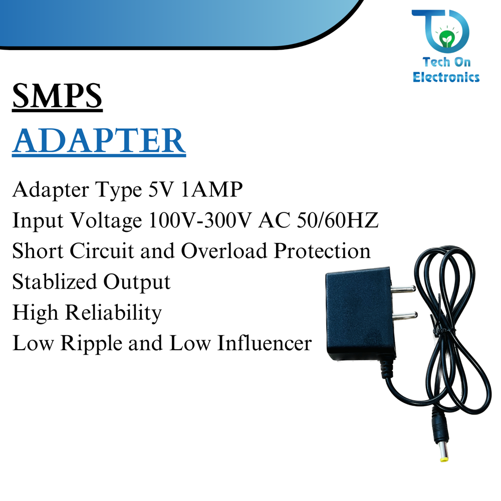 5v 1amp Power Adapter - Color: Black