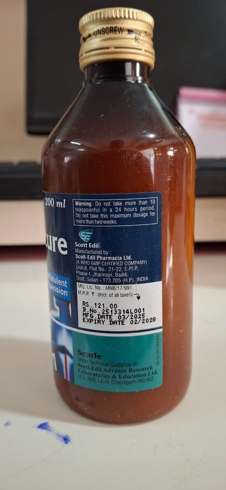 Magaldrate + Simethicone Antacid Syrup 200 Ml - Drug Type: General Medicines