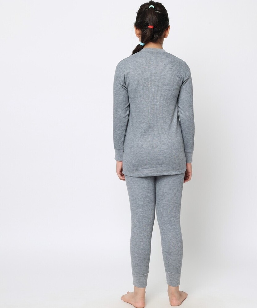 Girls Grey Thermal Set