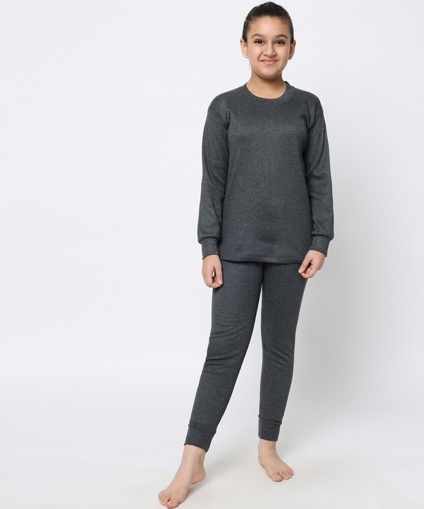 Girl's Winter Wear Thermal Full Sleeves Body Warmer top and Pajama Set