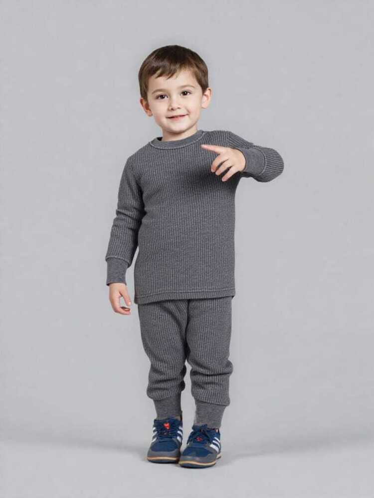 Small Boys Kid Black Thermal Set