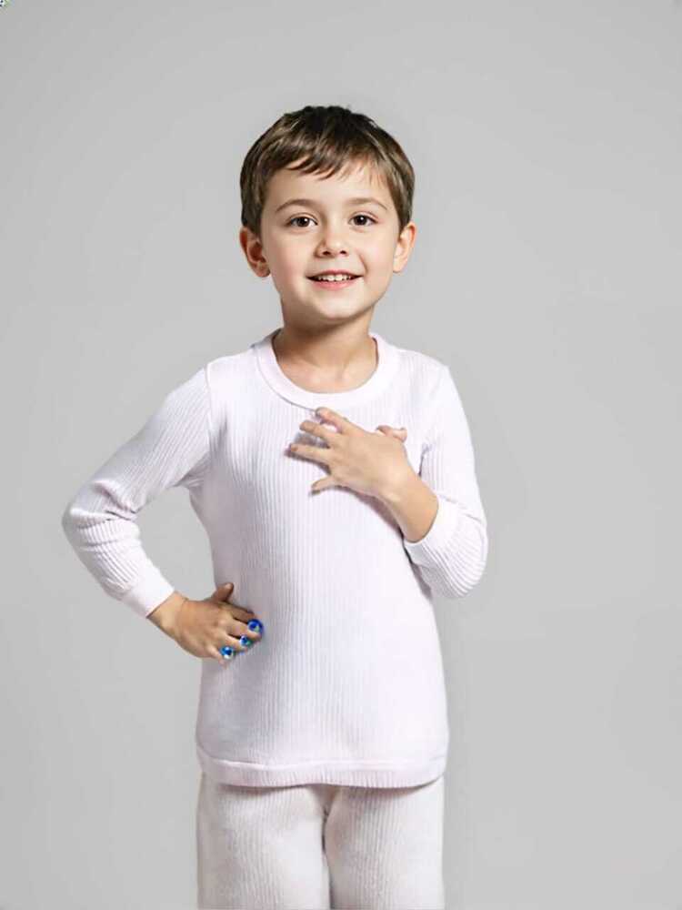 Small Boys Kid White Thermal Set - Age Group: 5-12