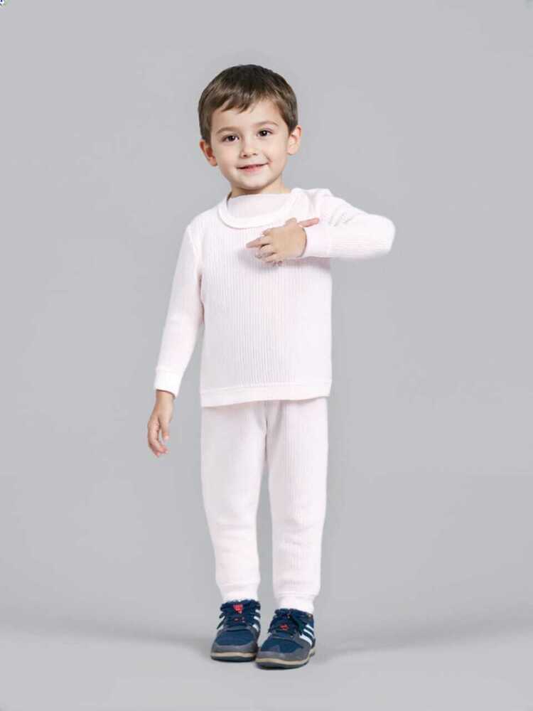 Small Boys Kid White Thermal Set