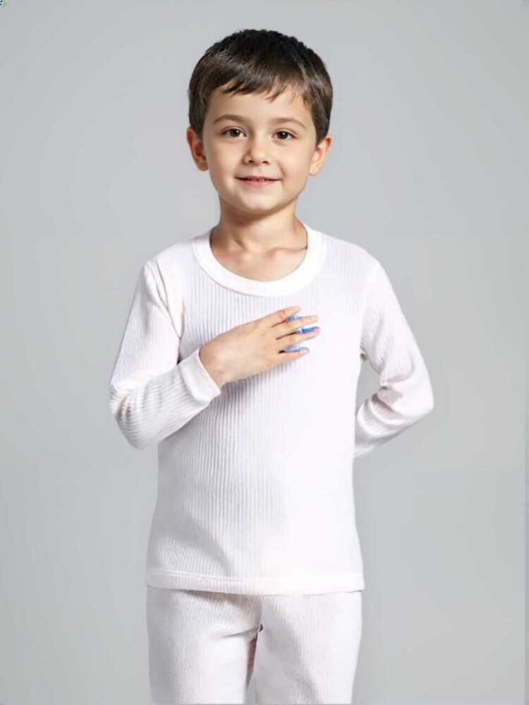 Small Boys Kid White Thermal Set