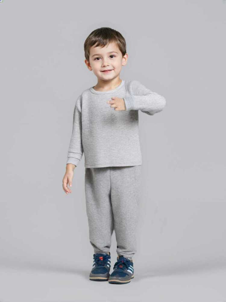Small Boys Kid Grey Thermal Set