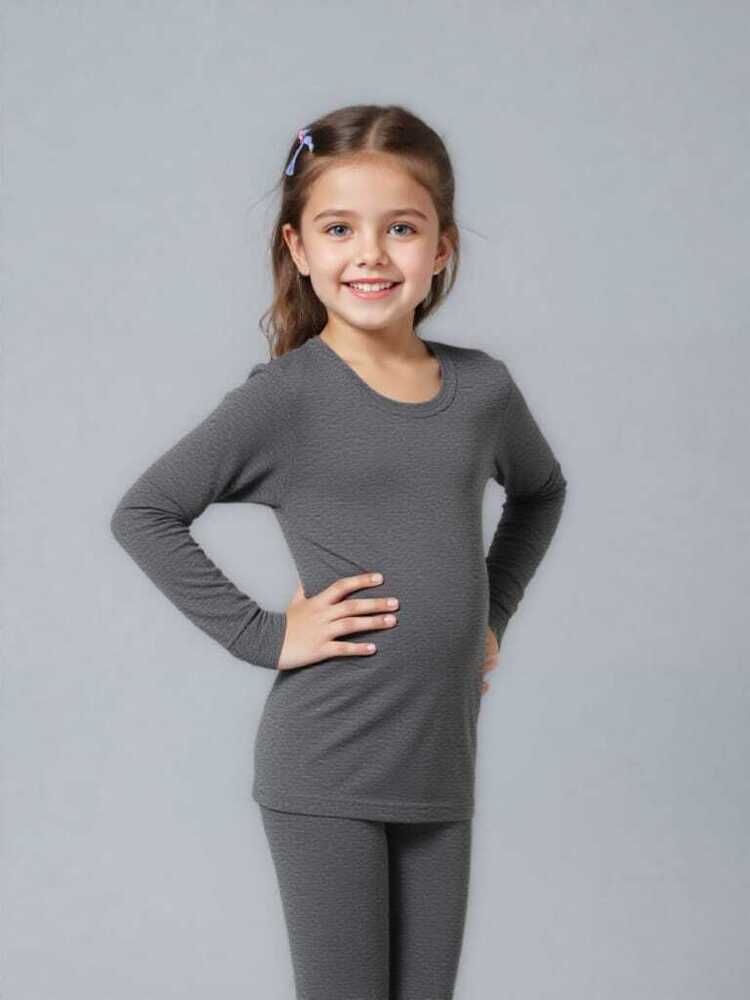 Baby Girls Grey Thermal Set - Age Group: 5-12
