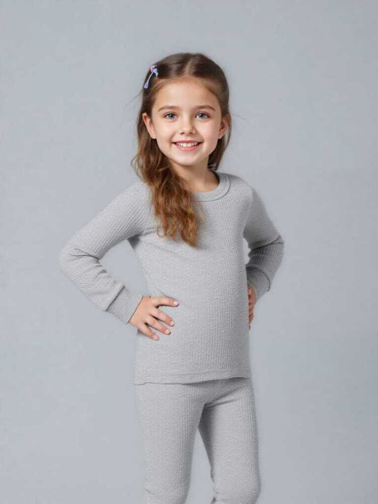Small Girls Grey Thermal Set - Age Group: 5-12