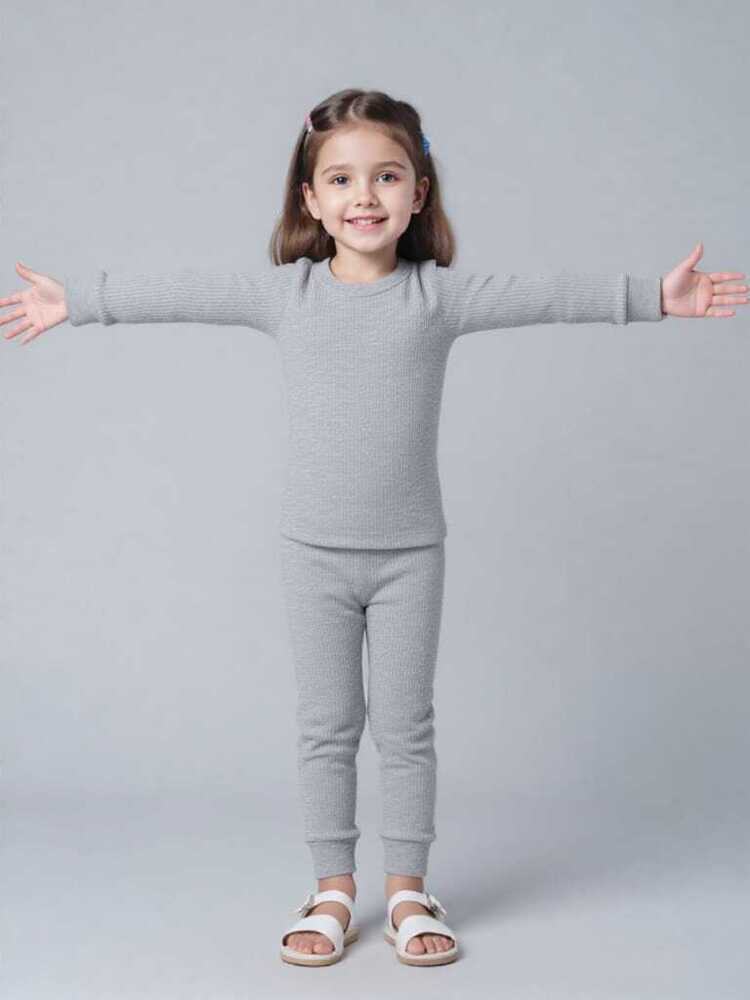 Small Girls Grey Thermal Set - Age Group: 5-12