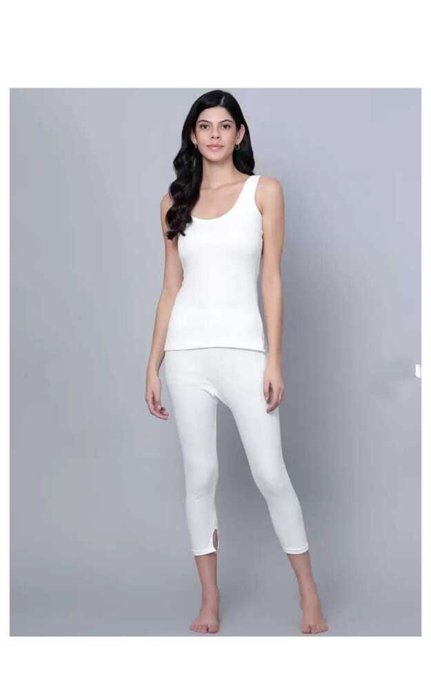 Ladies White Thermal Set - Design: Plain