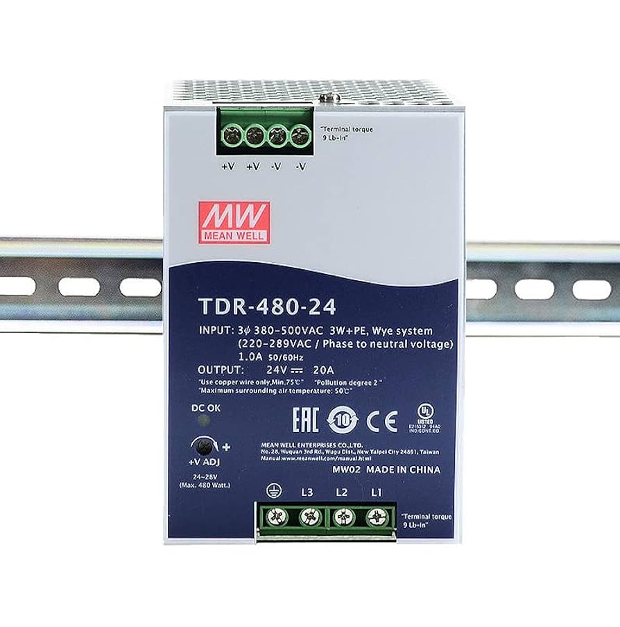 Meanwell smps TDR-480-24 三相 DIN 导轨电源