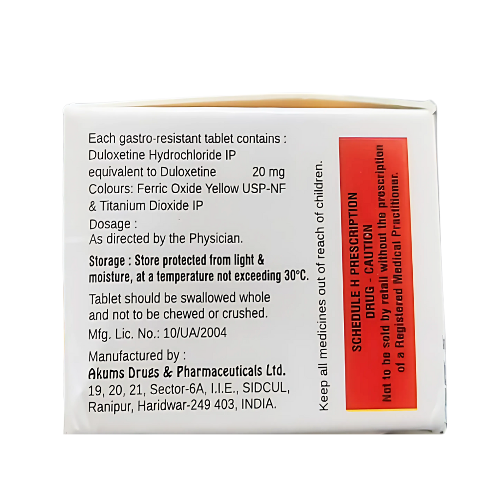 Duloxetine Gr (30mg) - Drug Type: General Medicines