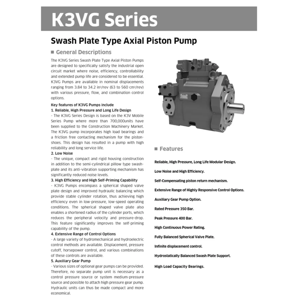 Kawasaki K3v112.hydraulic Pump