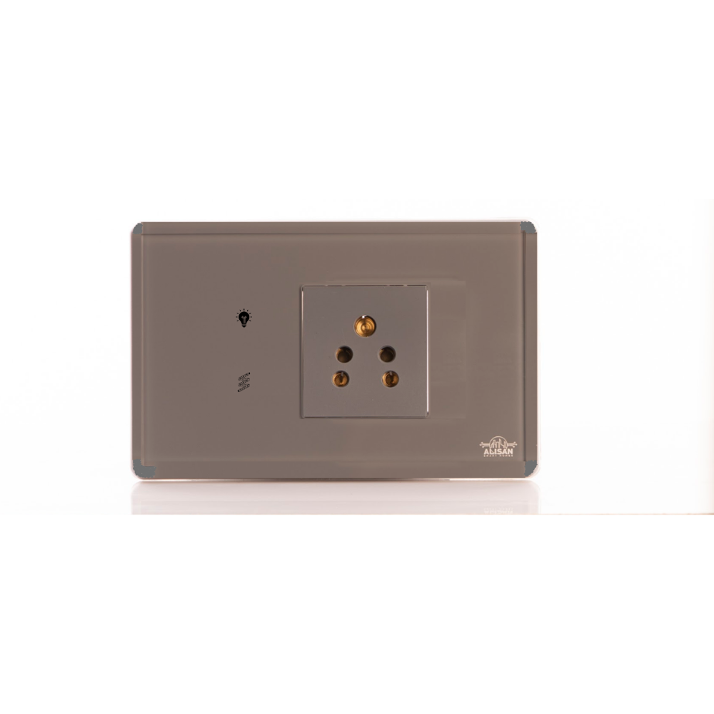 Touch 2 Switch 1 Socket - Color: Black