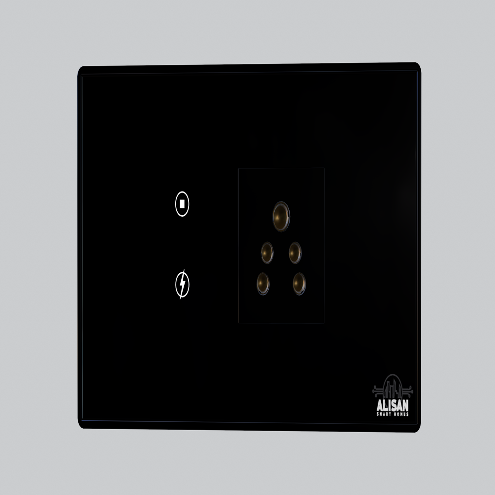 Touch 2 Switch 1 Socket - Color: Black