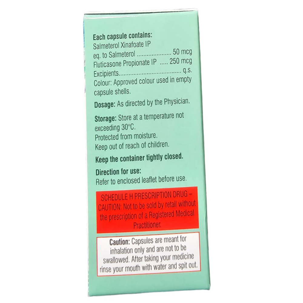 Salmeterol 25mcg , Fluticasone 500mcg