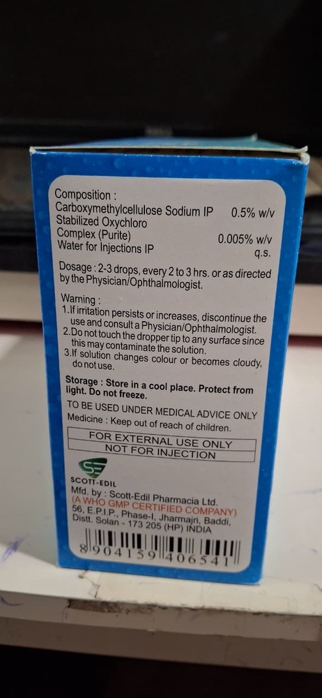 Carboxymethly Cellulose Sodium Eye Drops 10 Ml - Drug Type: General Medicines