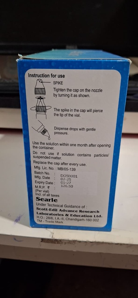 Carboxymethly Cellulose Sodium Eye Drops 10 Ml - Drug Type: General Medicines