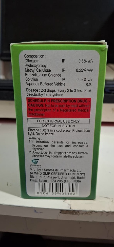 OFLOXACIN + HYDROXYPROPLY METHYL CELLULOSE E/E DROP 10 ML