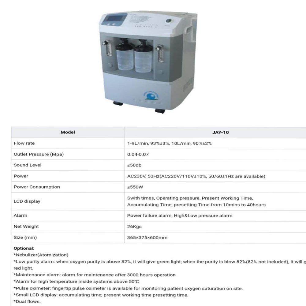JAY10W Dual Flow Oxygen Concentrator