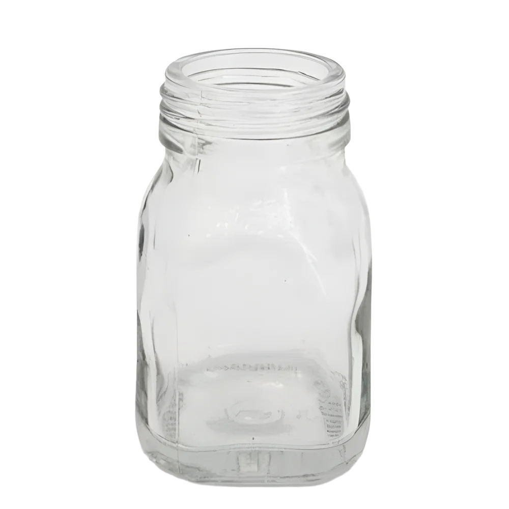 100Gm Square Honey Glass Jar - Color: Transparent