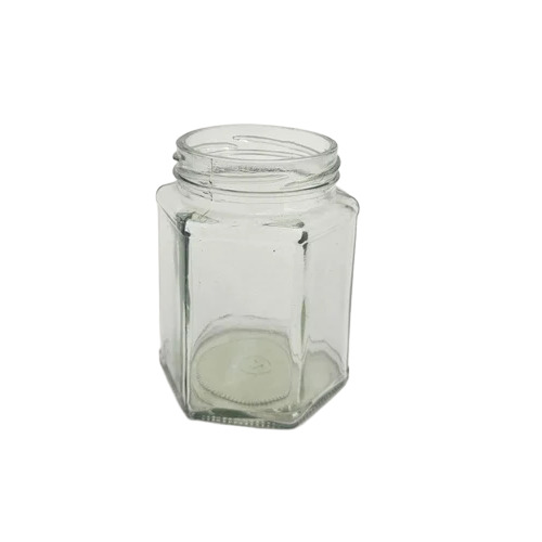 250gm Hexagonal Pickle Glass Jar - Color: Transparent