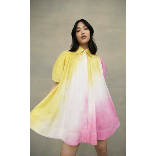 Oversized Collar Dress - Color: Multi Color