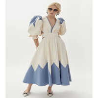 Balloon sleeve side cut dress