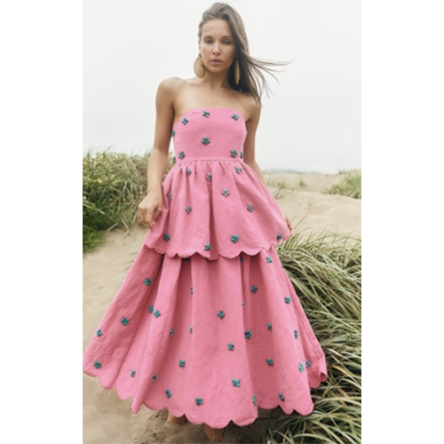 Tube Top With Skirt Set - Color: Pink