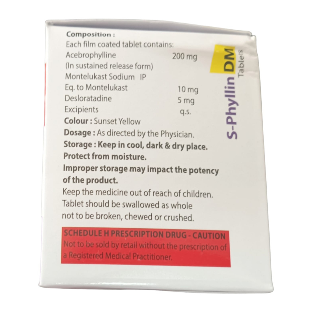 Acebrophylline (200mg SR), Desloratadine (5mg), Montelukast (10mg)