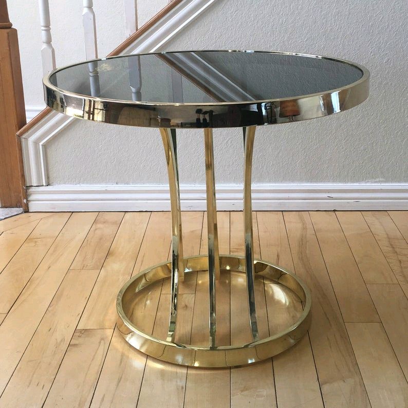 New Arrival Stainless Steel Table With Shinny Polished Glass Top Round Shape Table Side Table Coffee Table - Design: Frame