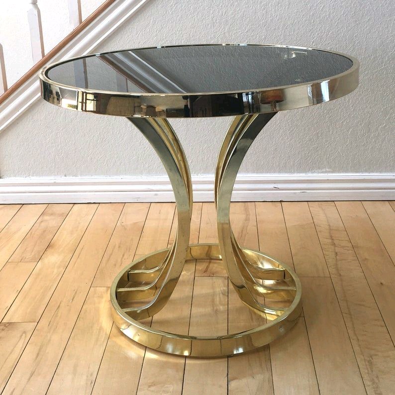 New Arrival Stainless Steel Table With Shinny Polished Glass Top Round Shape Table Side Table Coffee Table