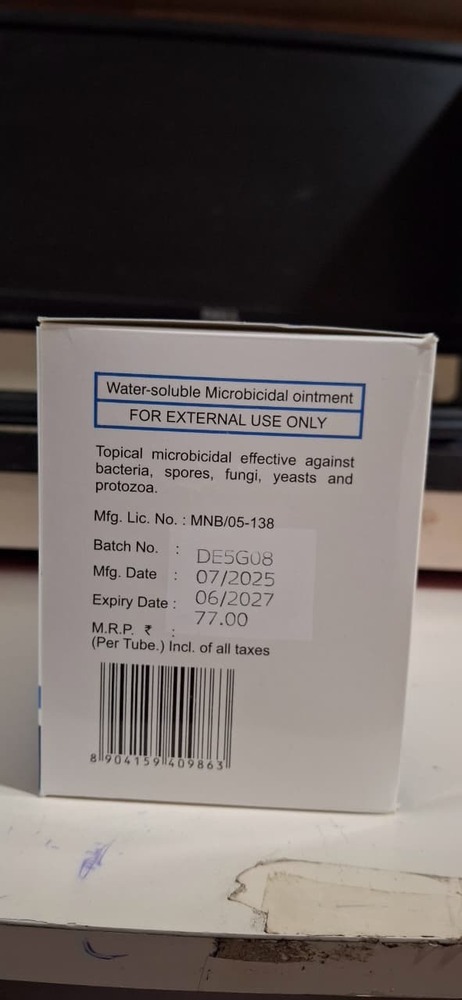 Povidone -Iodine + Metronidazole + Sucralfate Ointment 15 Gm - Formulations Form: Cream