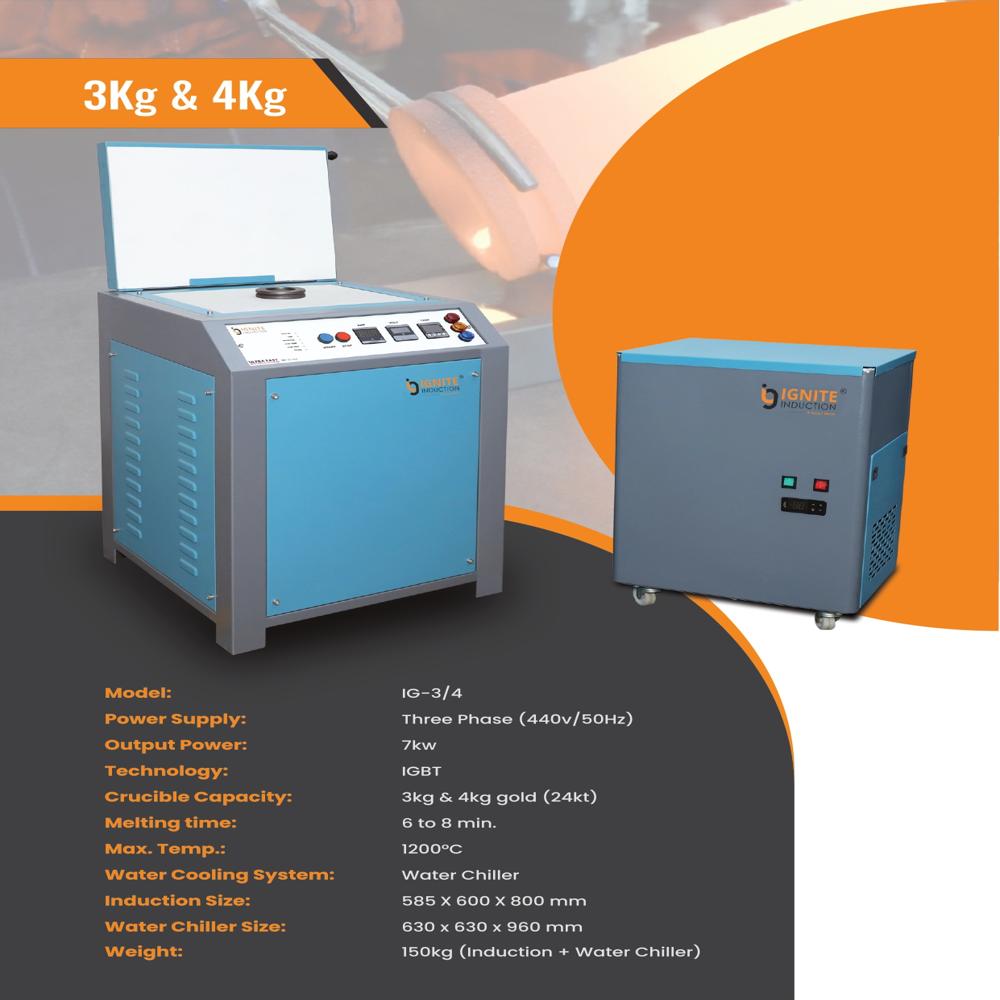 35kg Induction Silver Melting Machine - Capacity: 35 Kg
