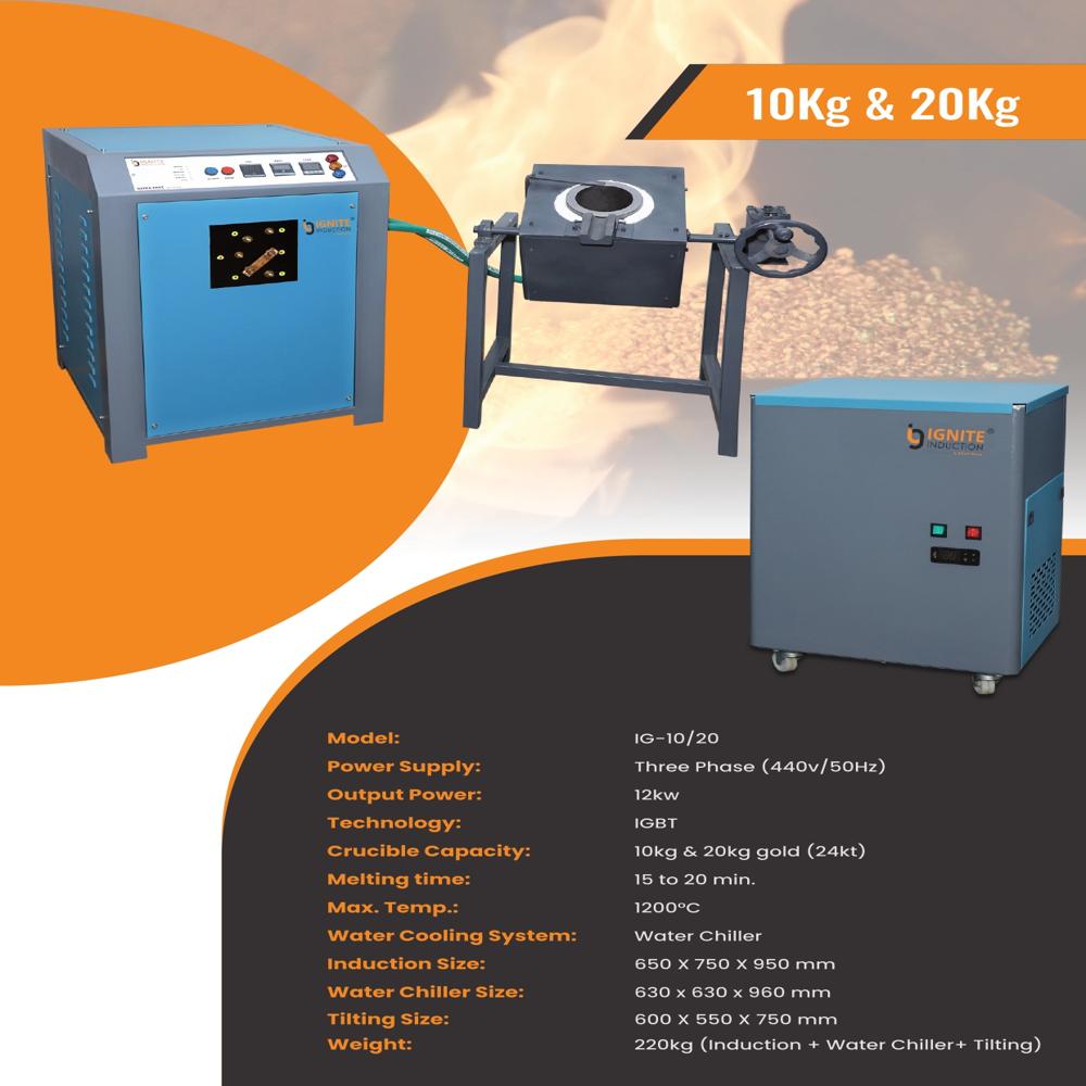 35kg Induction Silver Melting Machine - Capacity: 35 Kg