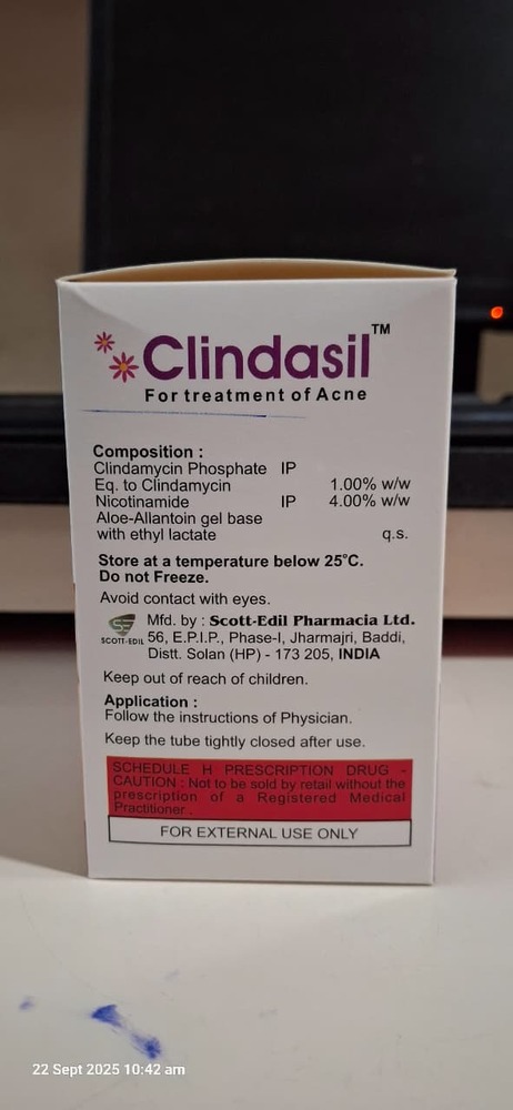 Clindamycin +Nicotinamide Gel 15 Gm - Formulations Form: Cream