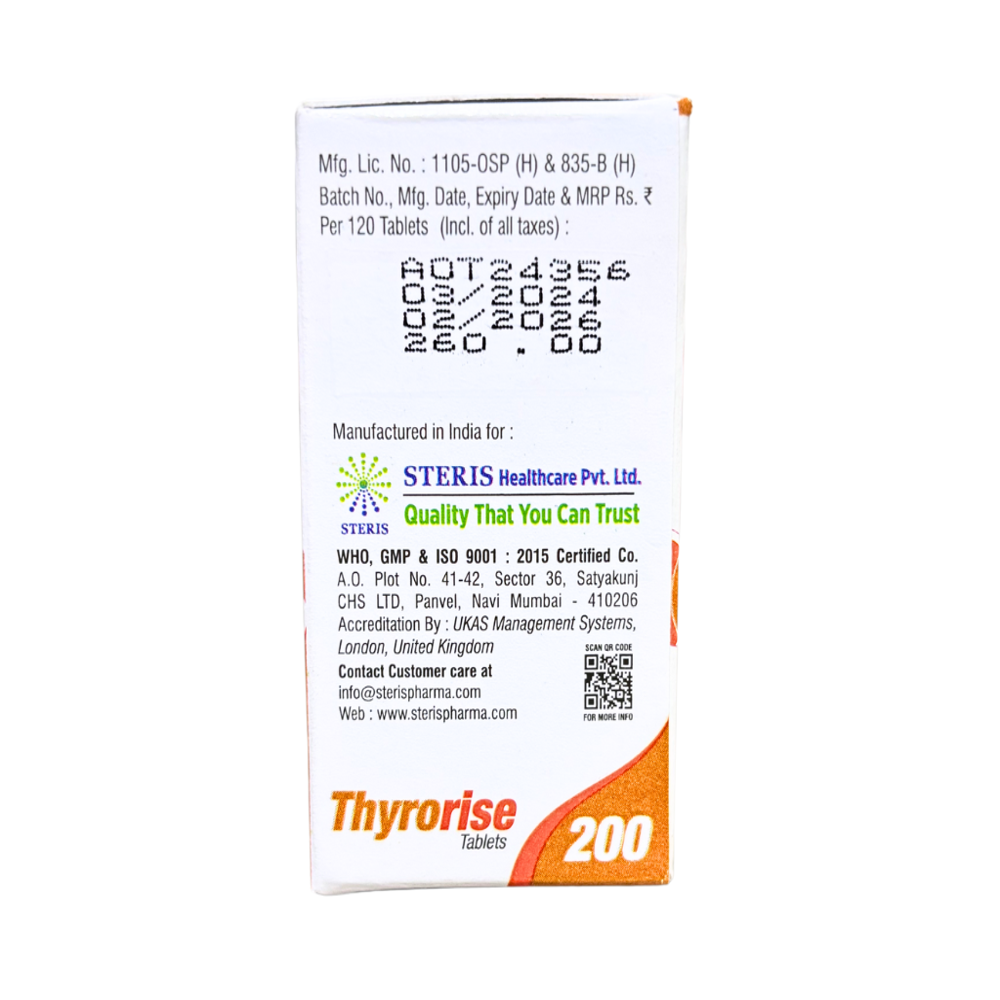 Thyroxine Sodium (200mcg) - Drug Type: General Medicines