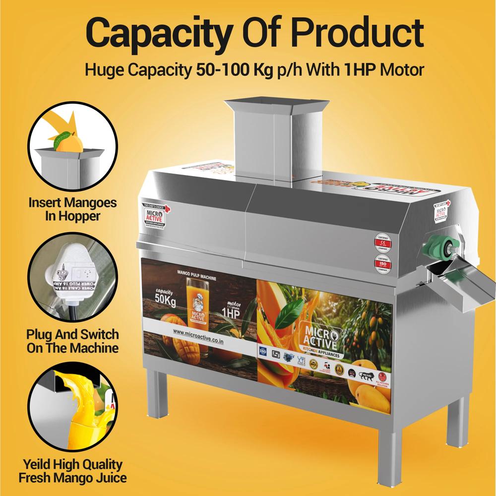 Mango Pulp Machine 1hp 50-100kg - Application: Commercial