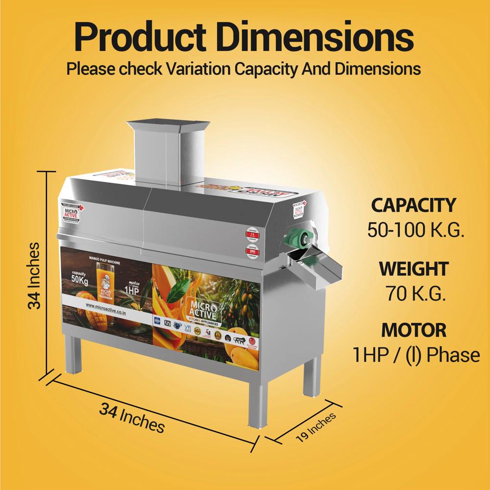Mango Pulp Machine 1hp 50-100kg - Application: Commercial
