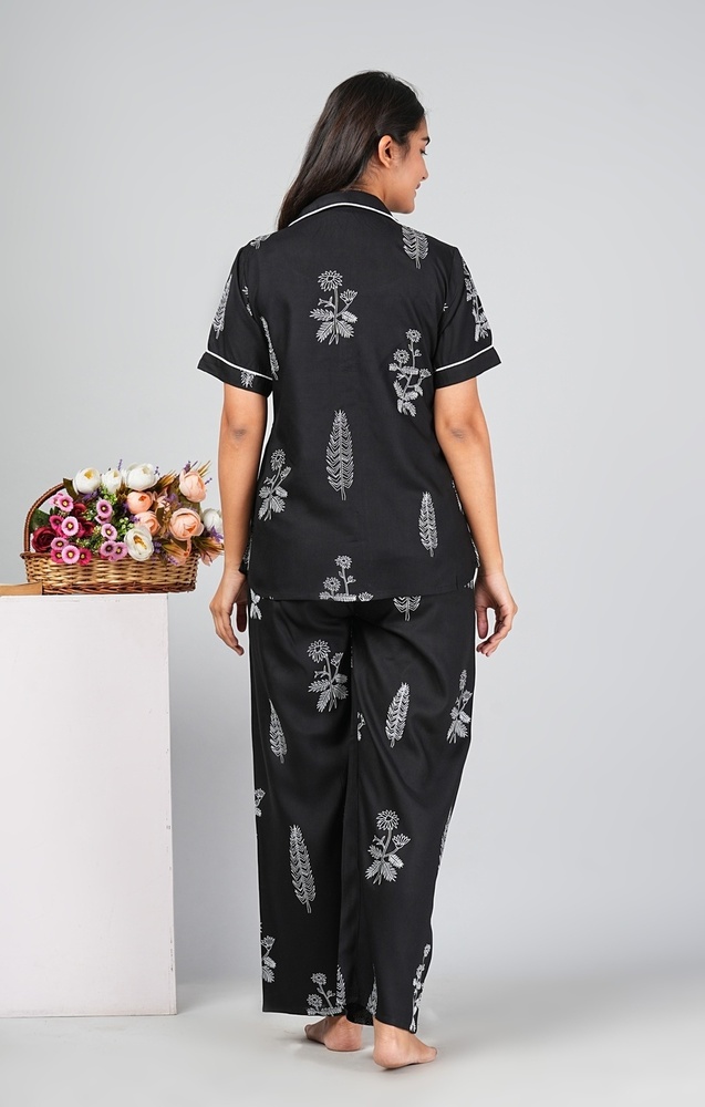 Black Rayon Night Suit