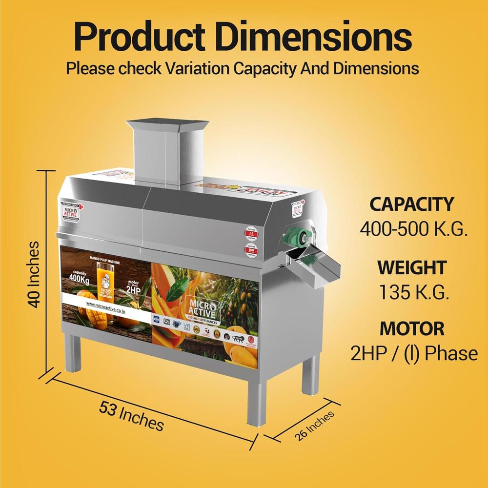 Mango Pulp Machine 2Hp 400-500Kg