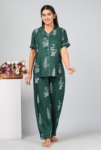 Green Rayon Night Suit