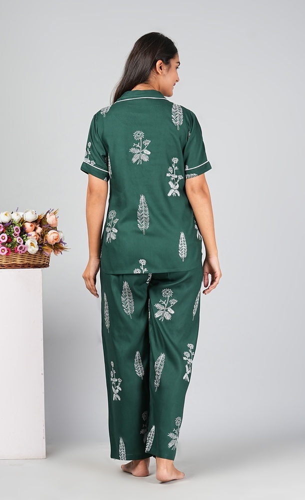 Green Rayon Night Suit