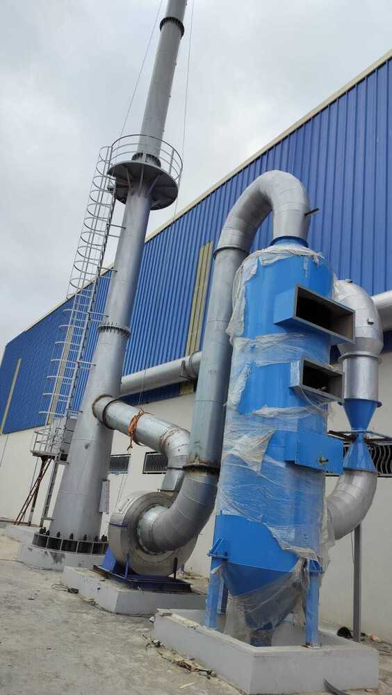 Wet scrubber pollution filter unit