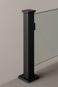 Gray Anodized Glass Railing Pillar