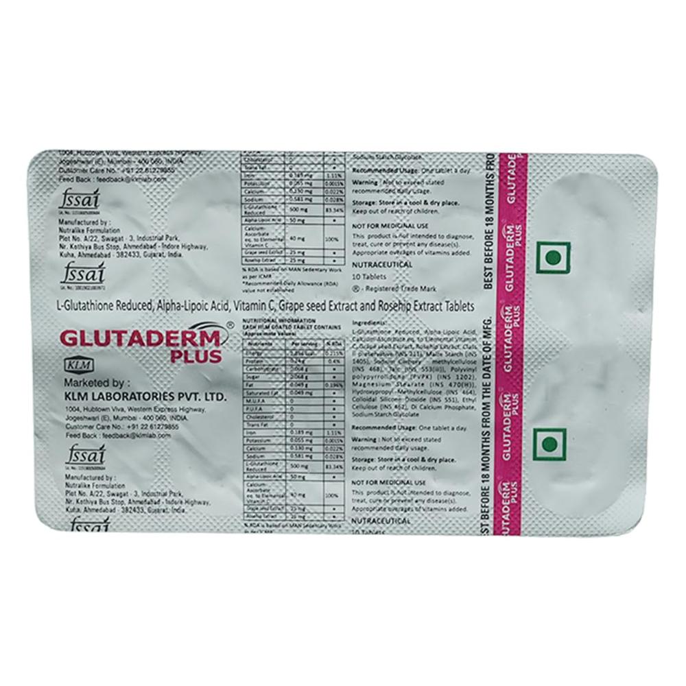 Glutaderm Plus Tablets - Drug Type: General Medicines